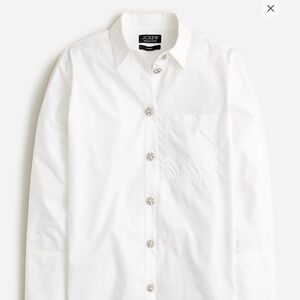 Garçon classic shirt with jewel buttons in cotton poplin.